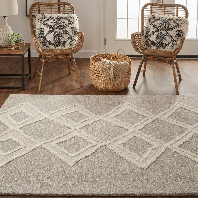 Anica Transitional Geometric Gray/Ivory Area Rug