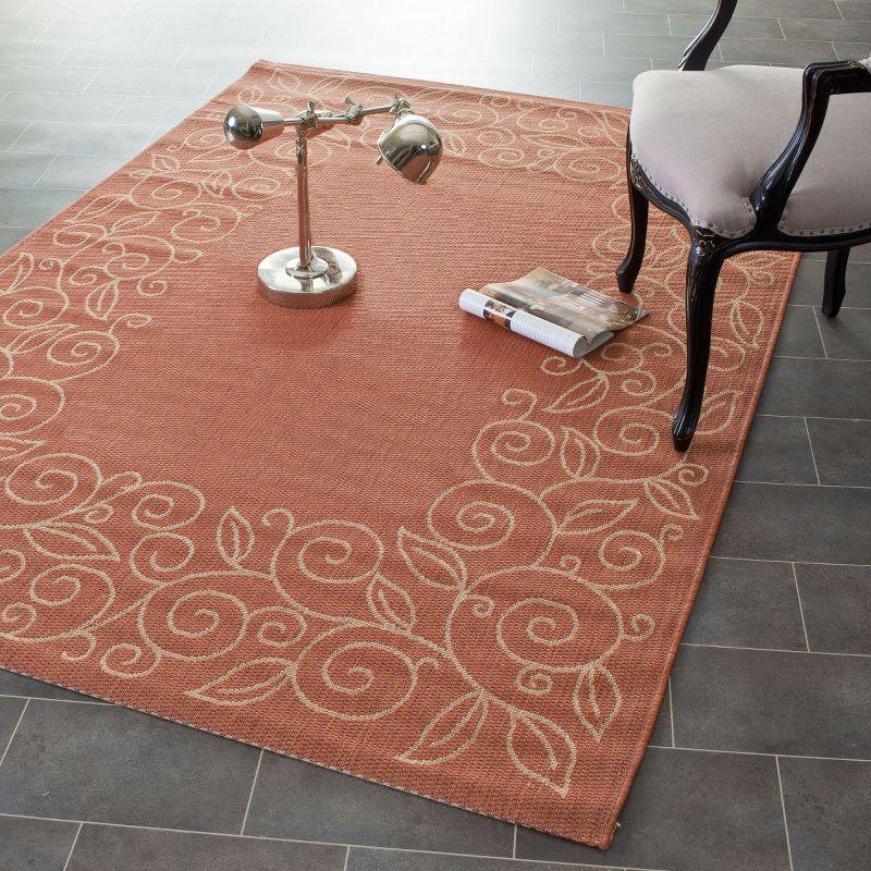 Courtyard CY5139 Power Loomed Indoor and Outdoor Area Rug - Terracotta/Beige - 4'x5'7" - Safavieh