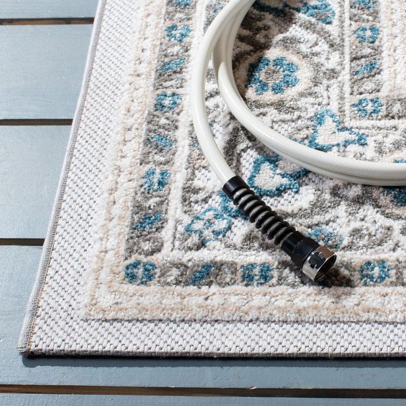 Cabana Geometric Navy & Grey Rectangular Synthetic Area Rug