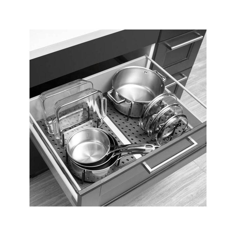 Charcoal Adjustable 2-Piece Drawer Organizer Set