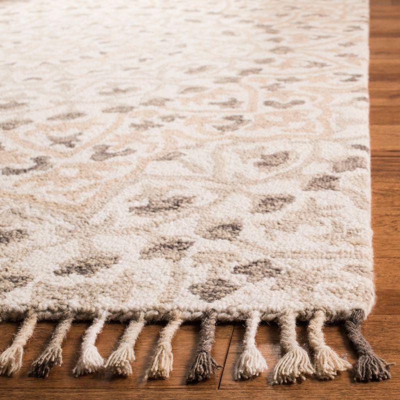 Blossom BLM459 Hand Tufted Indoor Area Rug - Ivory/Taupe - 6'x6' - Safavieh