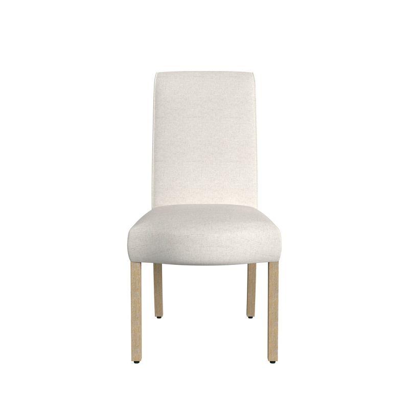 Rosecliff Heights Scalloped Detail Dining Chair|Upholstered Parsons Dining Chairs |Decorative Home Furniture, Cream Textured Woven, Set Of 2 (Set of 2)