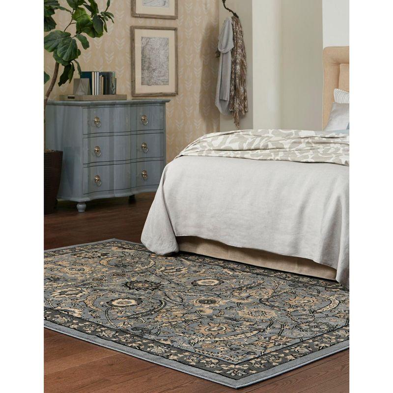 Unique Loom 4' 1 x 6' 1 Dark Gray Espahan Cape Cod Area Rug