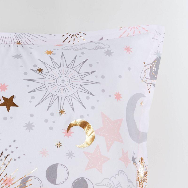 Celia Blush/Gold Starry Sky Metallic Print Comforter Set