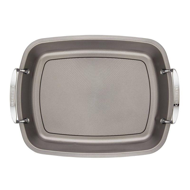 Circulon Bakeware Nonstick Roasting Pan / Roaster with Rack, 17-Inch x 13-Inch, Gray