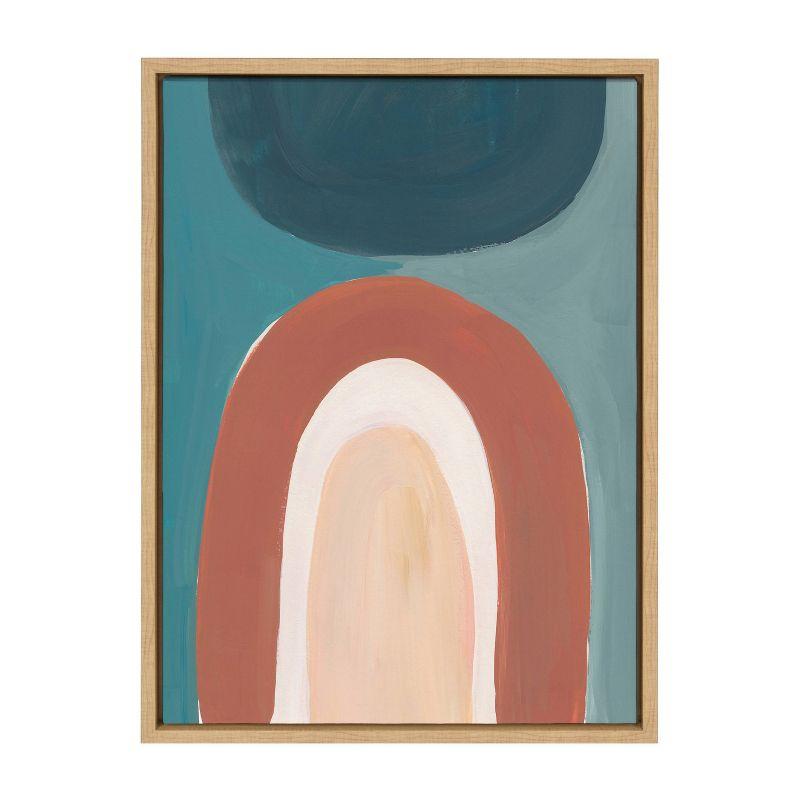 18" x 24" Sylvie Teoitlan Framed Canvas by Kate Aurelia Holloway Natural: Modern Abstract Art, Vertical Canvas
