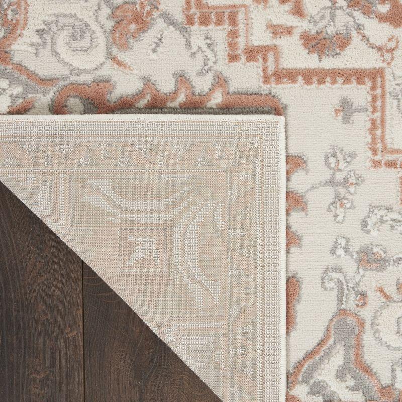 Elation Ivory Brick Floral 8' x 10' Synthetic Area Rug