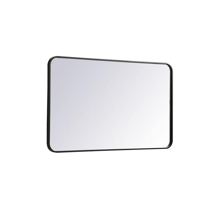 Elegant Lighting Soft corner metal rectangular mirror 24x40 inch in Black