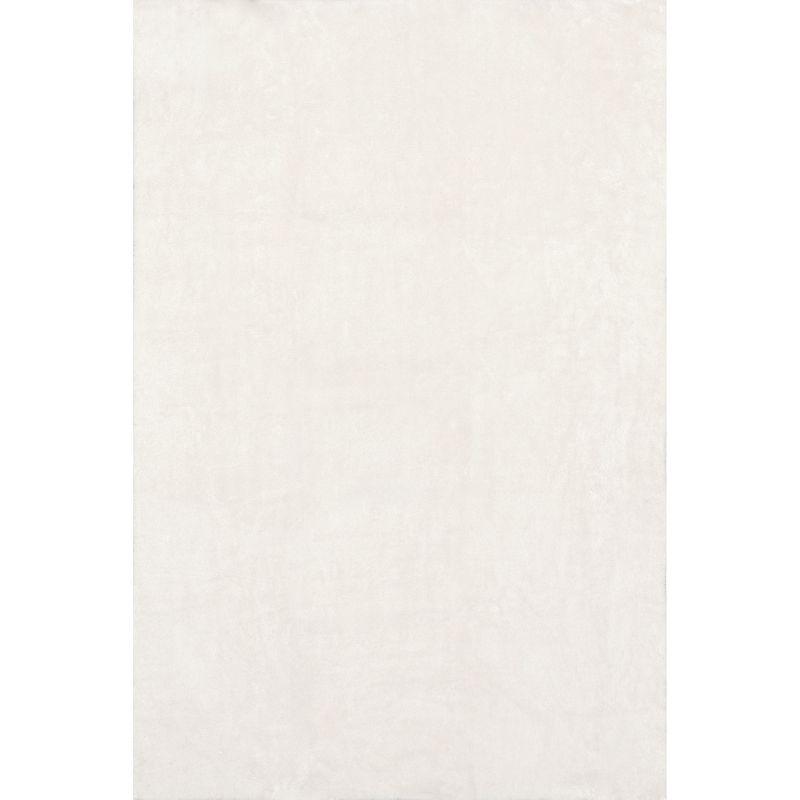 nuLOOM 2' x 3' Cozy Plush SuperiorWash Area Rug, Machine Washable, Non-Slip, Soft Fluffy Shag Carpet for Living Room Bedroom Nursery, Loni Off-white