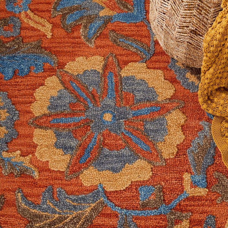 Blossom BLM175 Hand Tufted Area Rug - Rust/Blue - 5'x8' - Safavieh..