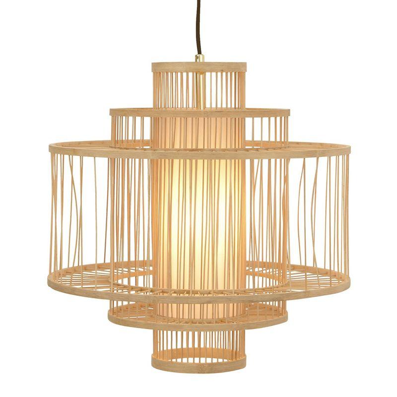 Storied Home Boho Tiered Bamboo Chandelier