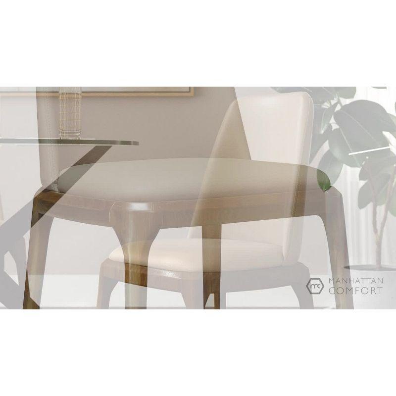 Courding Faux Leather Dining Chairs - Manhattan Comfort: Mid-Century Modern, Ash Wood Legs, No Assembly Required