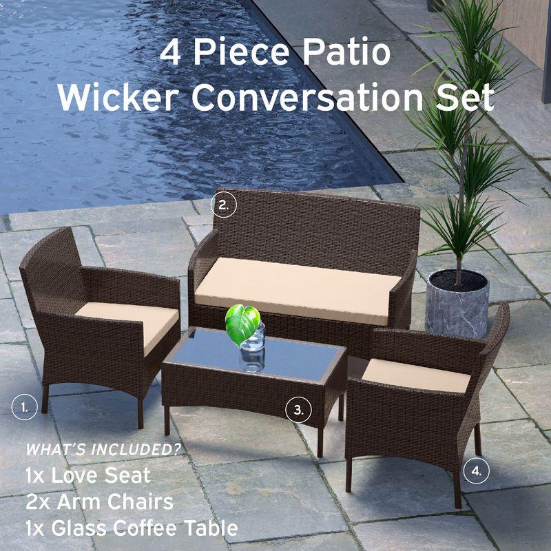 4-Person Outdoor Seating Group with Cushions