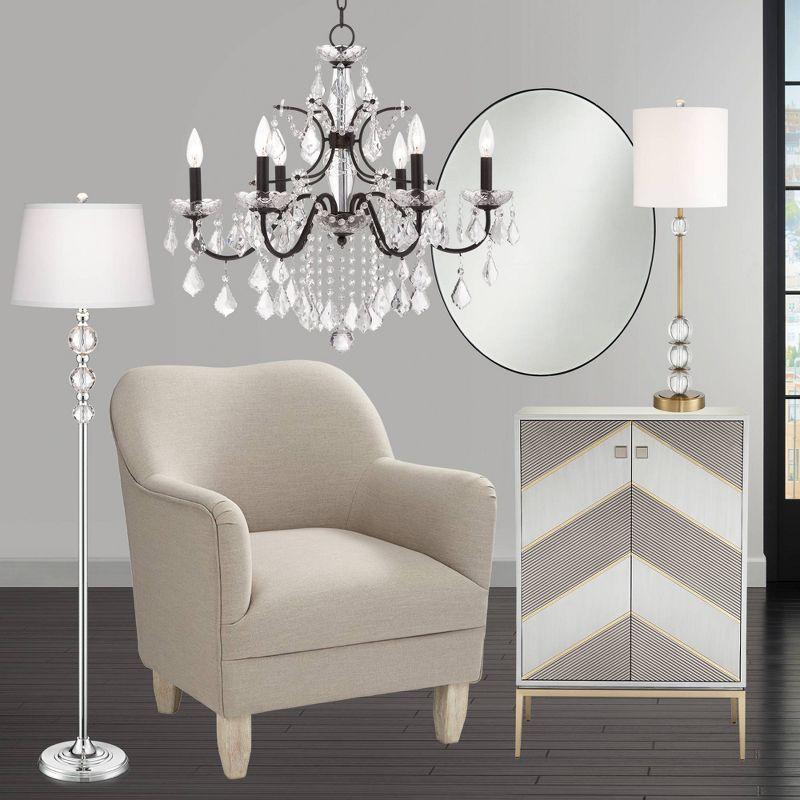 Vienna Full Spectrum DeMallo Dark Bronze Chandelier 26" Wide French Scroll Arm Clear Crystal 6-Light Fixture for Dining Room Home Foyer Kitchen Island