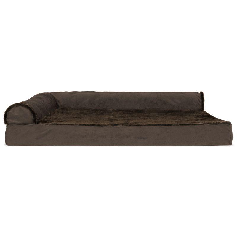FurHaven Plush & Velvet Deluxe L-Chaise Orthopedic Pet Bed