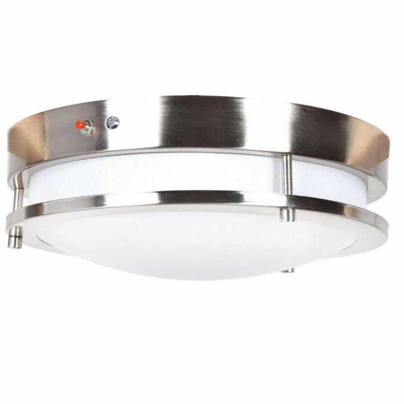 Solero Brushed Steel LED Flush Mount Ceiling Light