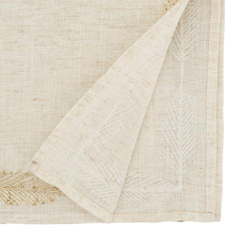 Saro Lifestyle Intricate Leaf Pattern Embroidered Table Runner