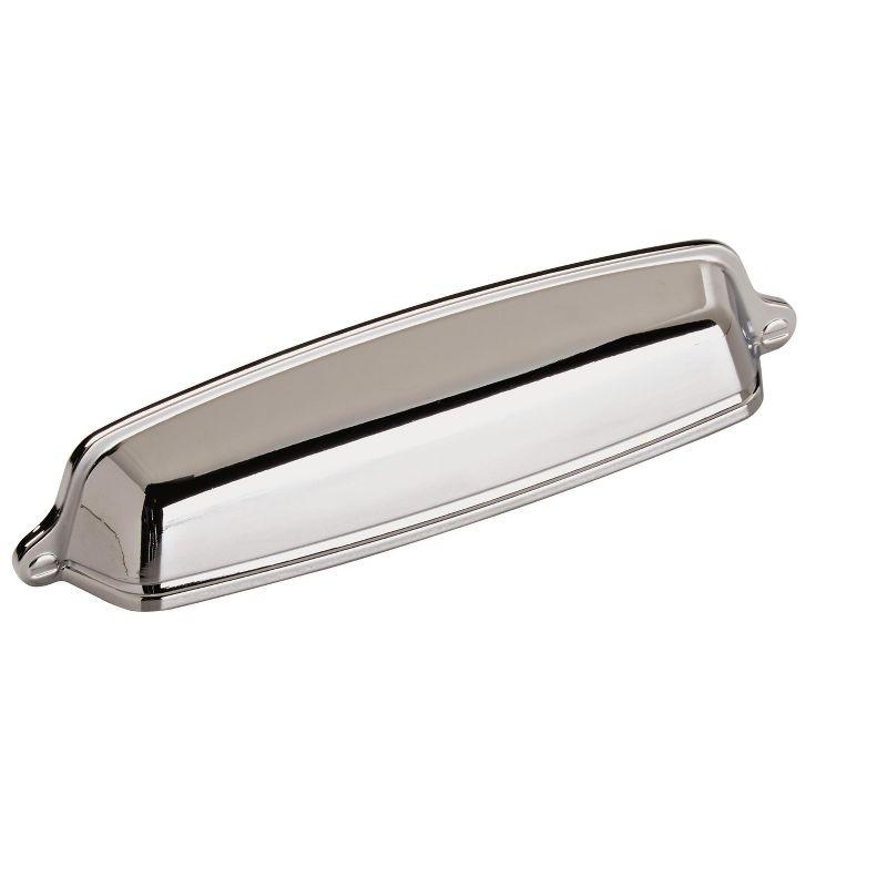 Polished Chrome 5-1/16" Center-to-Center Cup Pull with Mounting Hardware