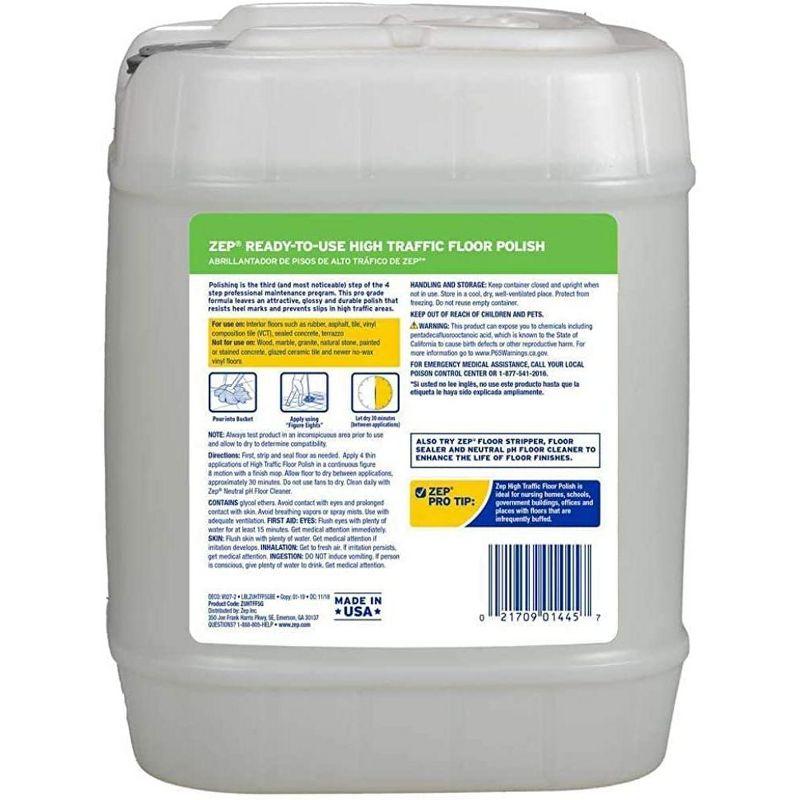 ZEP Zep High Traffic Floor Polish – Scuff Resistant Floor Shine – 5 Gallon - Each