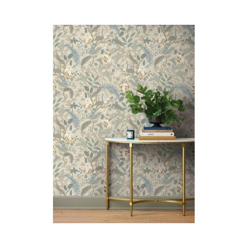Peacock Garden Navy Peel and Stick Wallpaper