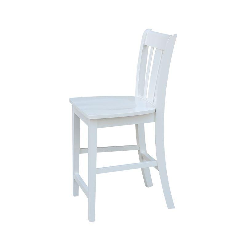 Elegant San Remo 24" White Solid Wood Counter Stool