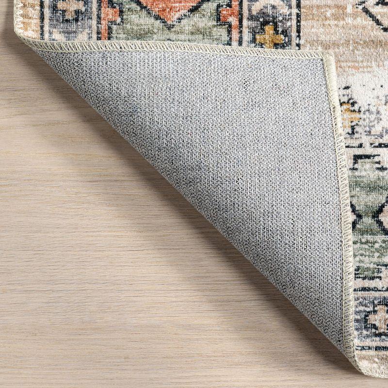 Nuloom Mae Medallion 2x3 Machine Washable Accent Indoor Area Rug for Living Room Bedroom Dining Room Entryway Kitchen, Peach/Ivory