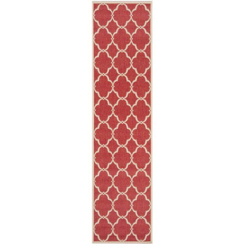 Beach House BHS125 Power Loomed Indoor/Outdoor Runner Rug - Red/Creme - 2'2"x8' - Safavieh