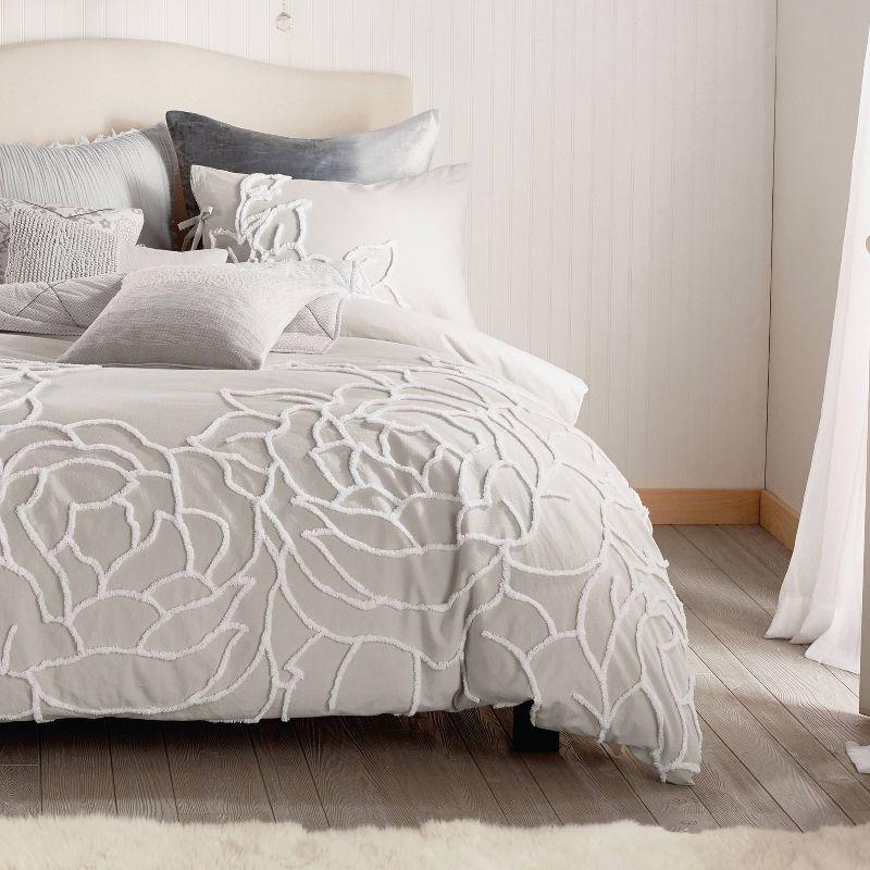 Peri Home Chenille Rose Duvet Cover & Sham Set Gray