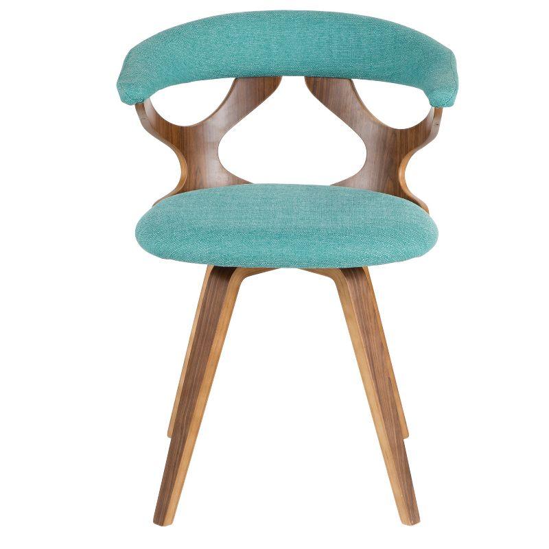 Gardenia Mid-Century Modern Dining Accent Chair with Swivel Teal - LumiSource: Upholstered, Wood Legs, No Assembly Required