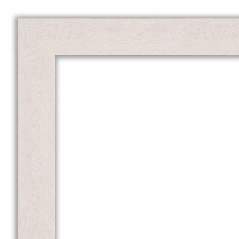 23" x 23" Rustic Plank White Framed Bathroom Vanity Wall Mirror - Amanti Art: Square Polystyrene Frame, Wall Mount