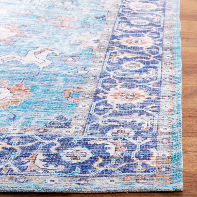 Saffron SFN201 Power Loomed Indoor Area Rug - Aqua/Navy - 5'x8' - Safavieh