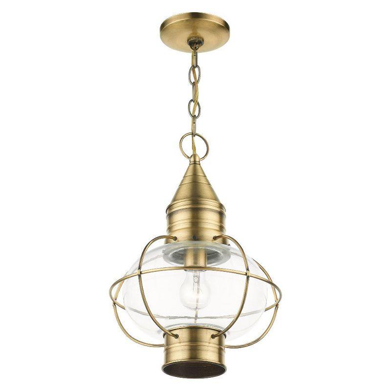 Brushed Nickel Globe Pendant Light with Clear Glass Shade