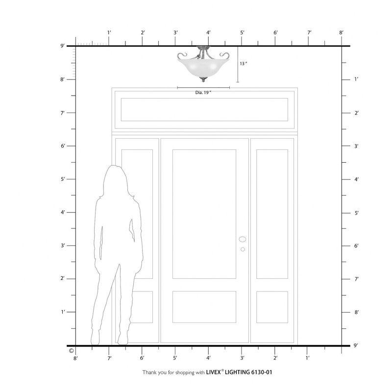 Livex Lighting Coronado 3 - Light Semi-Flush Mount in  Antique Brass