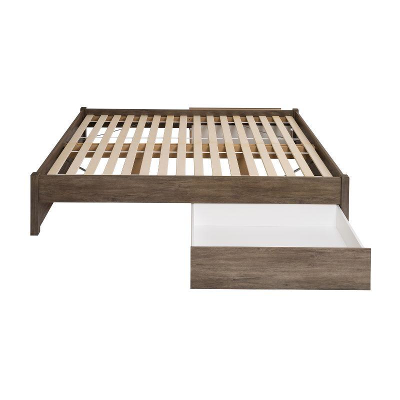 Queen Select 4 - Post Platform Bed with 2 Drawers Drifted Gray - Prepac