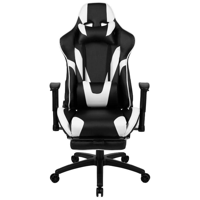 Flash Furniture X30 Gaming Chair Racing Office Ergonomic Computer Chair with Fully Reclining Back and Slide-Out Footrest in Red LeatherSoft