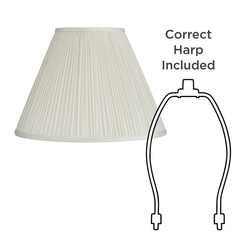 Springcrest Beige Mushroom Pleated Medium Empire Lamp Shade 7" Top x 16" Bottom x 12" Slant x 11.25" High (Spider) Replacement with Harp and Finial