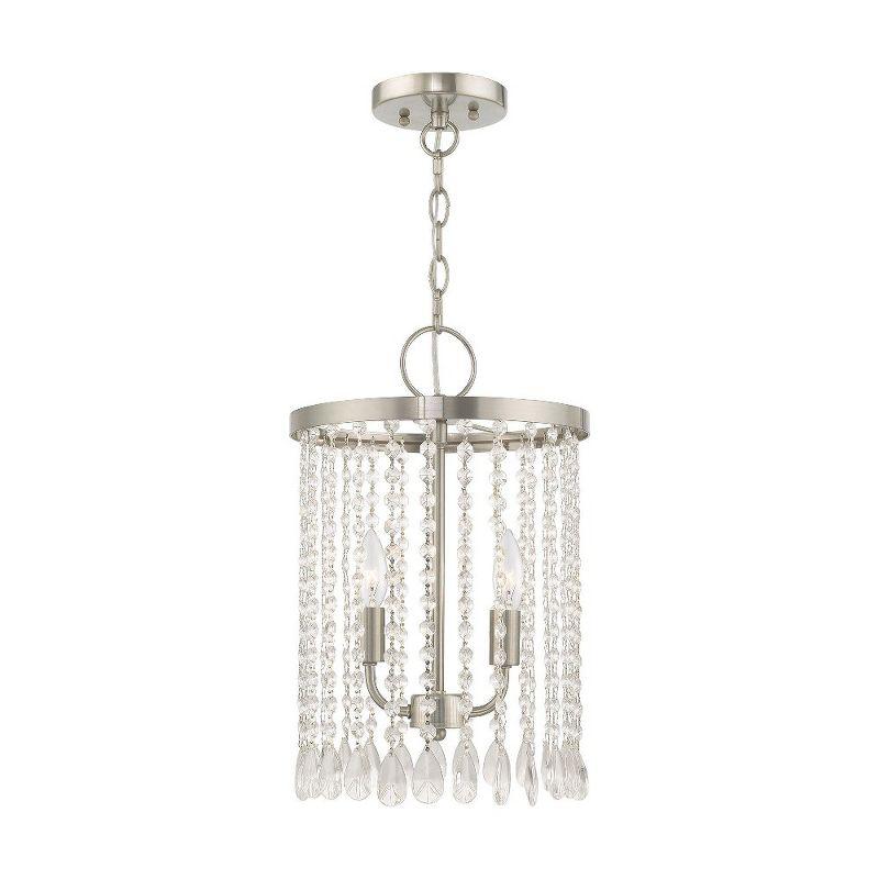 Elizabeth Brushed Nickel Mini Pendant with Clear Crystals