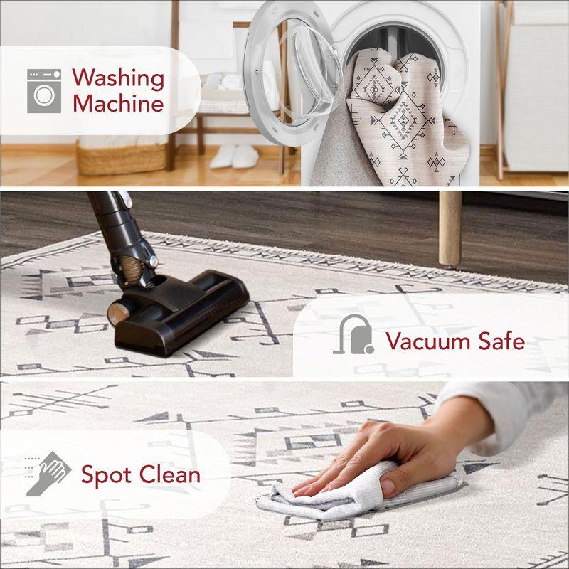 Nuloom Evalyn Diamond 2x6 Machine Washable Runner Indoor Area Rug for Living Room Bedroom Dining Room Entryway Hallway Kitchen, Cream/Ivory
