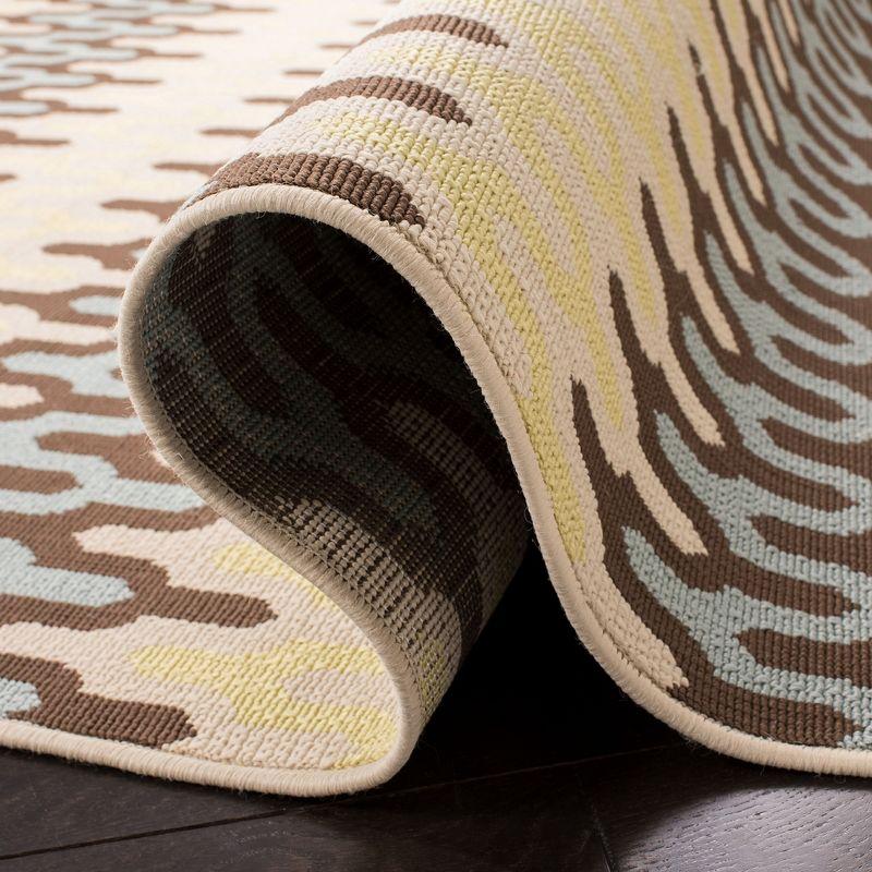 Hampton HAM518 Indoor/Outdoor Machine Made Accent Rug - 2'7"x5' - Light Blue/Green - Safavieh