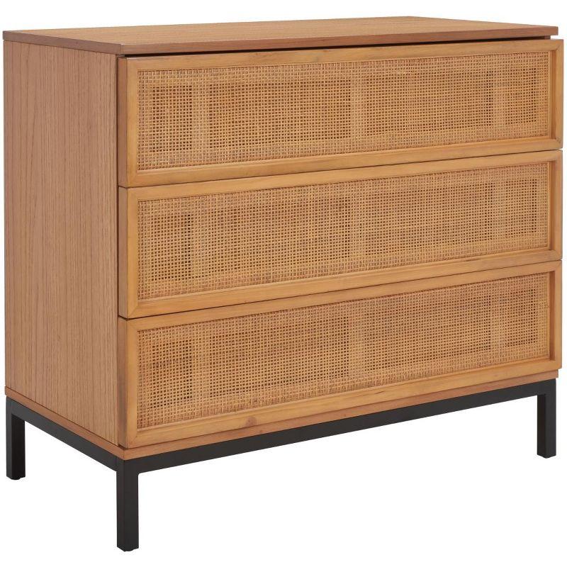 Zadie 3 Drawer Rattan Chest - CHS5004 - Natural/Black - Safavieh