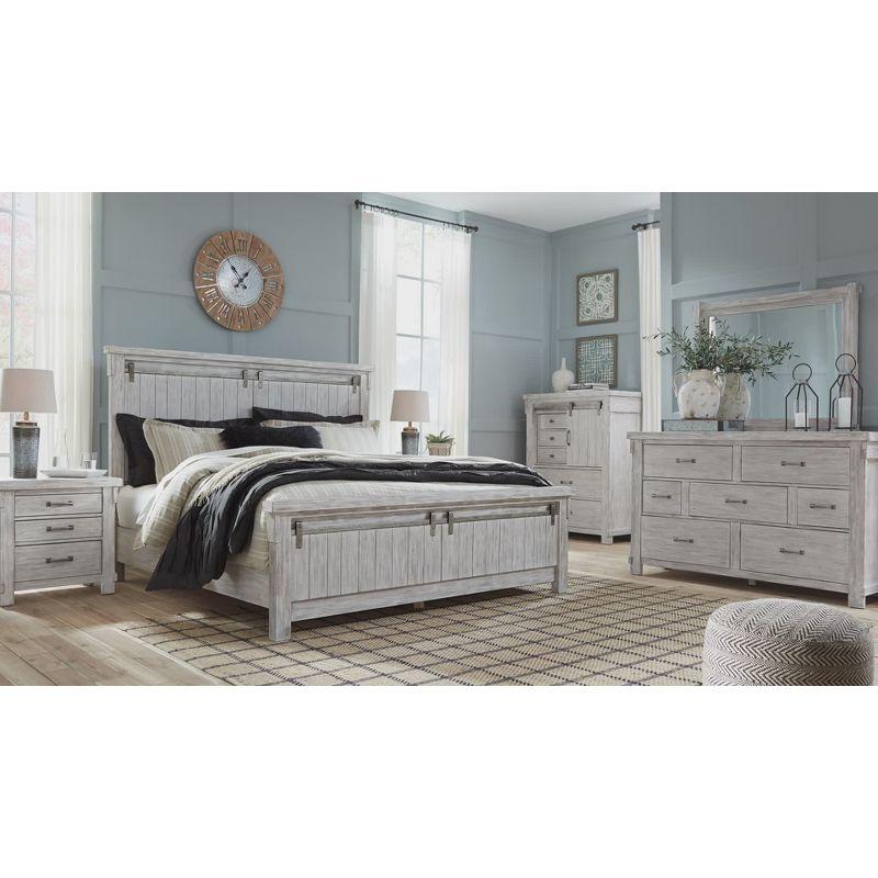 Transitional Brashland 3-Drawer Nightstand in Textured White