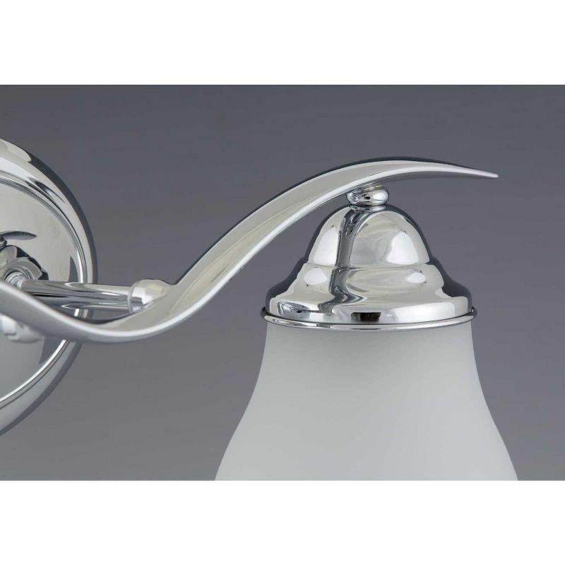 Trinity Brushed Nickel 4-Light Bath Fixture with Etched Glass Shades