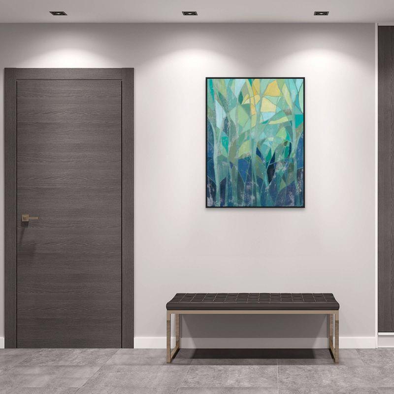 Amanti Art 32"x42" Stained Glass Forest I by Grace Popp Framed Canvas Wall Art Print: Modern Abstract Landscape