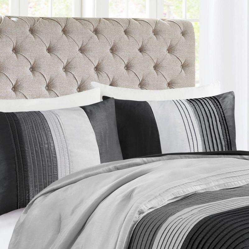 Madison Park Amherst 7 Piece Striped and Pleated Comforter Set & Reviews | Wayfair