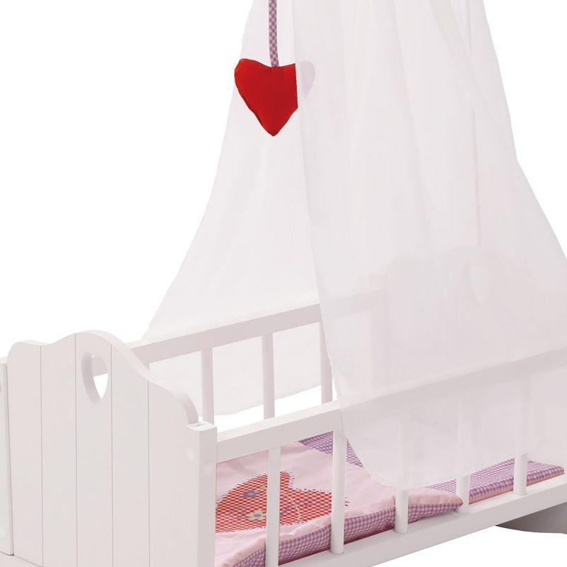 Roba Doll Cradle Set: Fienchen - Heart, Pink & White