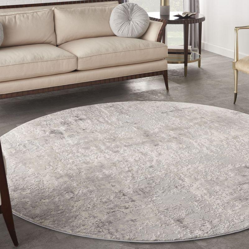 Nourison Rustic Textures Modern Indoor Area Rug Grey/Beige 5'3" x round