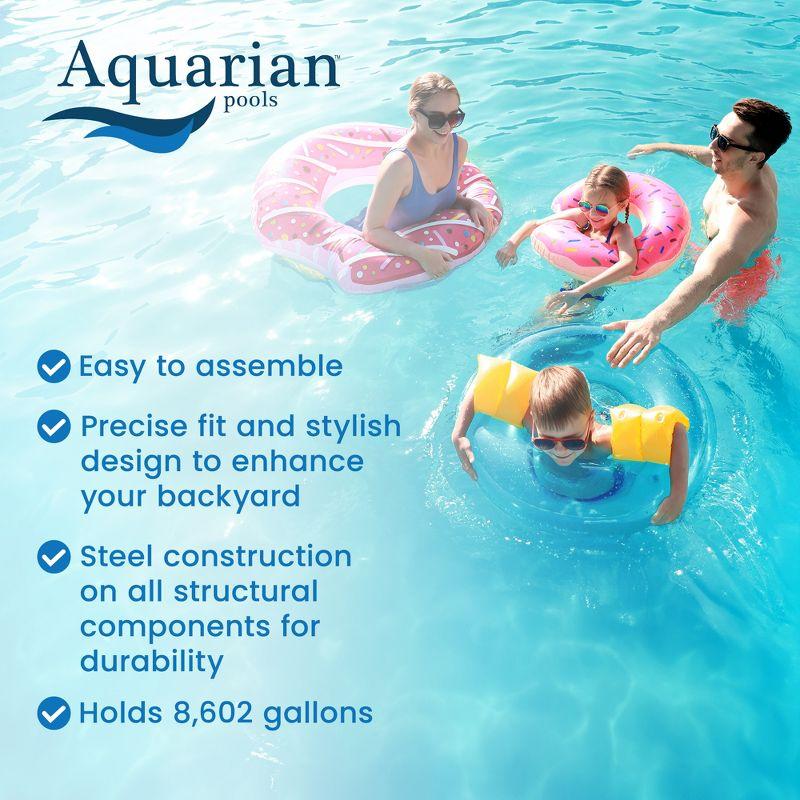 Aquarian Phoenix 18' x 52" Steel Frame Above-Ground Pool Kit, DIY Family Size Backyard Pool with Sand Filter Pump, Ladder, Liner, Skimmer, and Net