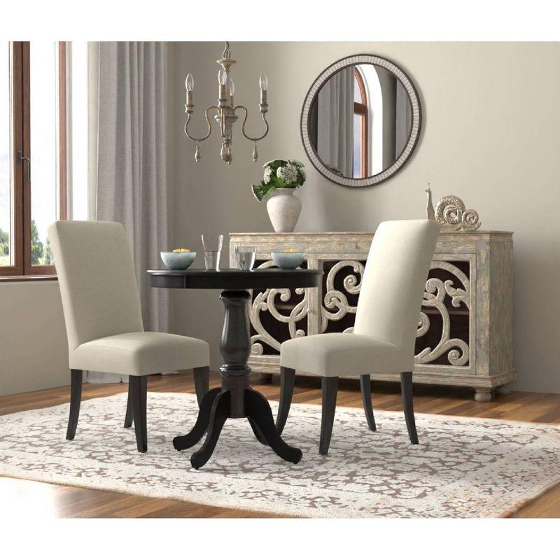 Carolina Living 30" Salem Round Pedestal Bar Table Antique Black: Scandinavian Style, MDF & Rubberwood