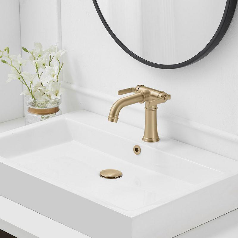 BWE Double Handle Industrial Style Bathroom Faucet Lavatory Mixer Tap Commercial Vanity