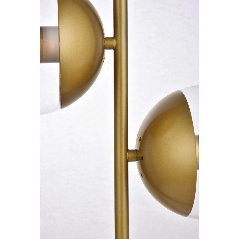 Elegant Lighting Eclipse 2 Lights Brass Table Lamp With Clear Glass